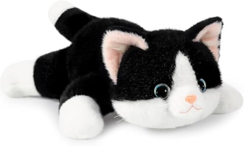 HUTRADE Gewichtete Katzen-Plüschfigur (0,27 kg) – Niedliches, realistisches Kätzchen aus weichem Plüsch (30 cm) in Schwarz, kuscheliges Spielzeug & Geschenk für Kinder (17.7 inch) von HUTRADE