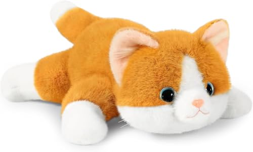 HUTRADE Gewichtete Katzen-Plüschtiere (0,27 kg) – Niedliche, realistische Kätzchen aus weichem Plüsch (30 cm) in Gelb, kuscheliges Spielzeug & Geschenk für Kinder (17.7 inch) von HUTRADE