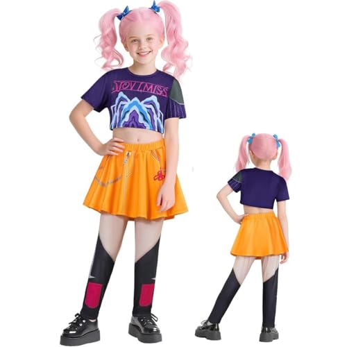 HUTRADE Girls Stage Outfit Pop Singers Costume Halloween Cosplay Dress Up Costume Jacket T-Shirt Shorts 3PCS Set for Kids Girls Adult Women Fancy Dress(B,S) von HUTRADE