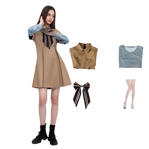 HUTRADE Horror Doll Cosplay Costume, Cady’s Friend Cosplay Dress, Brown Uniform Dress with Bow Tie for Halloween HUTRADE Horror Doll Cosplay Costume, Cady’s Friend Cosplay Dress, Brown Uniform Dress with Bow Tie for Halloween von HUTRADE