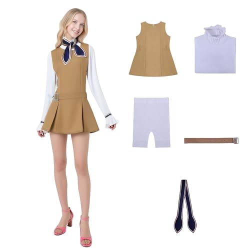 HUTRADE Horror Doll Cosplay Costume, Cady’s Friend Cosplay Dress, Brown Uniform Dress with Bow Tie for Halloween HUTRADE Horror Doll Cosplay Costume, Cady’s Friend Cosplay Dress, Brown Uniform Dress with Bow Tie for Halloween von HUTRADE