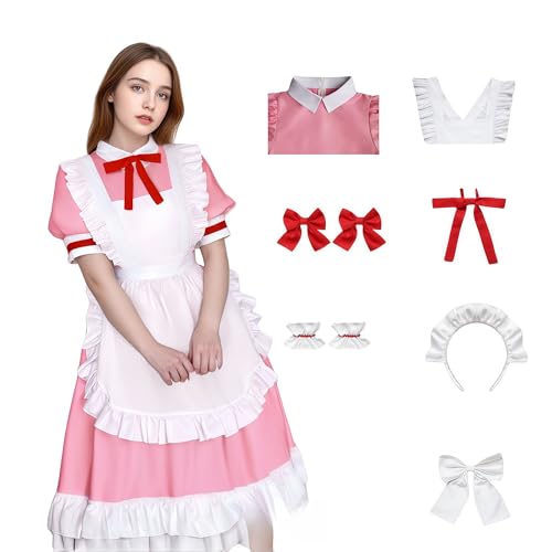 HUTRADE Kaname Cosplay Costume, Madoka Costume, Pink Maid Dress with Hand Sleeves for Halloween Party HUTRADE Kaname Cosplay Costume, Madoka Costume, Pink Maid Dress with Hand Sleeves for Halloween Party von HUTRADE