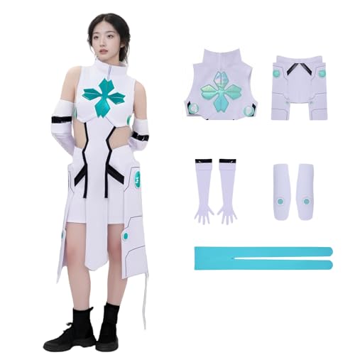 HUTRADE Luckycyan Kostüm Cosplay, Be Heroluckycyan Idol Sängerkleid, ärmelloses Kleid mit Glückskleeblatt-Muster für Halloween, Comic-Con (Grün + Weiß, L) von HUTRADE