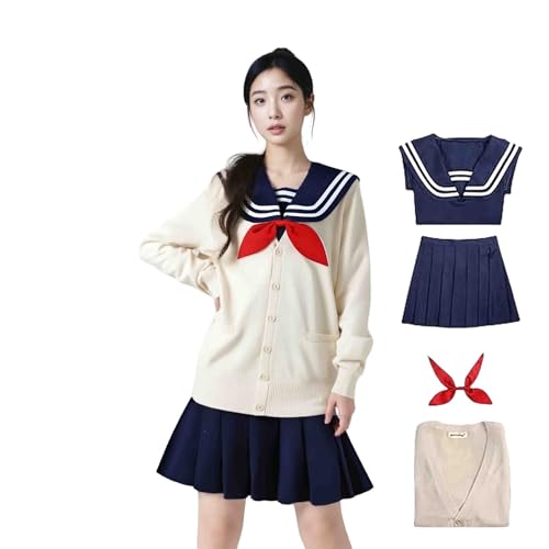HUTRADE MHA Cosplay Costumes,Himiko Women's High School Uniform Sailor JK Costumes Dress Set (white, M) von HUTRADE