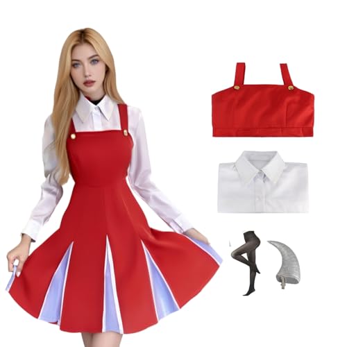 HUTRADE MHA Eri Kostüm, Midoriyas Fan & Freund Eri rotes Kleid mit Aktien, langes Damenkleid für Halloween und Comic-Con (Rot, L) von HUTRADE