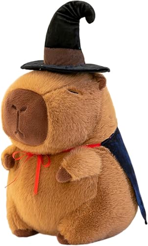 HUTRADE Niedliches Capybara-Plüschtier mit Zauberhut – Superweiches Kapibara-Kuscheltier (35 cm) in Braun, kuscheliges Spielzeug & Geschenk für Kinder (9.8 inch) von HUTRADE