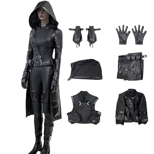 HUTRADE Starr Cosplay Costume, Red Guardian’s Teammate Cosplay Outfit, Black Jumpsuit with Hood and Skirt for Halloween (Black, L) von HUTRADE