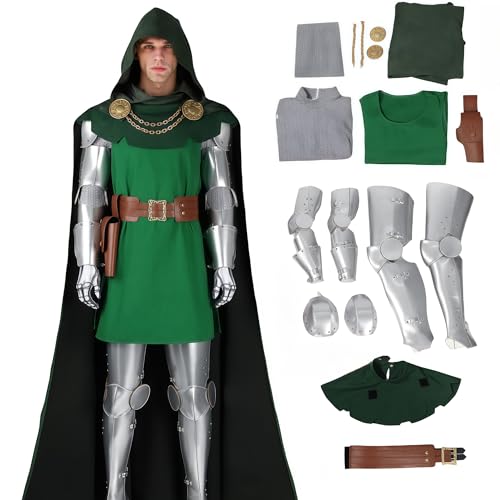 HUTRADE Victor Von Cosplay Costume, Dr.Victor Cosplay Outfit, Green Cloak Suit with Armor for Halloween (Green, M) von HUTRADE