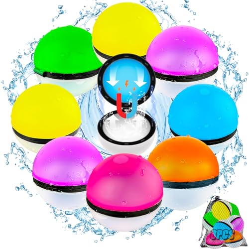 HUTRADE Wasserbomben Selbstschließend, 8 Stück Eine Sekunden Schnellfüller Magnet Wiederverwendbare Wasserbomben für Wasserspielzeug Kinder Outdoor, Pool Spielzeug, Sommer Wasserpark HUTRADE Wasserbomben Selbstschließend, 8 Stück Eine Sekunden Schnellfüller Magnet Wiederverwendbare Wasserbomben für Wasserspielzeug Kinder Outdoor, Pool Spielzeug, Sommer Wasserpark von HUTRADE