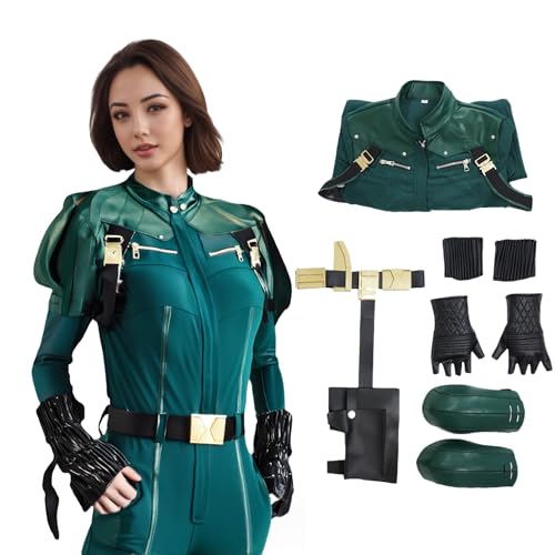 HUTRADE Yelena Belova Cosplay Costume, Red Guardian’s Teammate Cosplay Outfit, Green Superhero Jumpsuit for Halloween (Dark Green, L) von HUTRADE