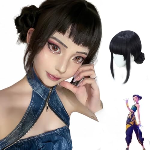Purple Braids Cosplay Wig for Girls Women Demon Hunters Cosplay Wigs Anime Halloween Costume Party Prop Hair(Black) von HUTRADE