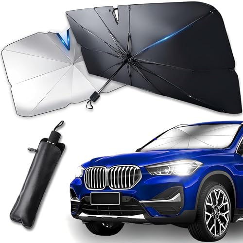 Sonnenschutz Auto Frontscheibe Innen 135 x 73 cm - UV - Hitzeschutz, Faltbarer 10 Knochen Struktur, Passend für SUV, PKW, LKW - Kompakt und Schnell Verstauen Sonnenschutz Auto Frontscheibe Innen 135 x 73 cm - UV - Hitzeschutz, Faltbarer 10 Knochen Struktur, Passend für SUV, PKW, LKW - Kompakt und Schnell Verstauen von HUTRADE