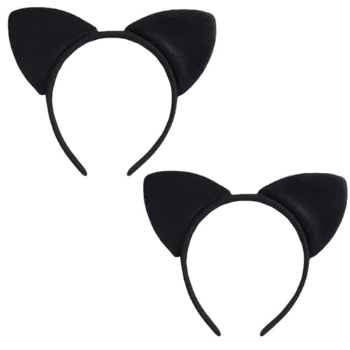 HUUiWAA 2 Set Katzenohren Stirnbänder - Plüsch Weiche Ohren für Make-up, Dusche Halloween Kostüm Party für Frauen Schwarz HUUiWAA 2 Set Katzenohren Stirnbänder - Plüsch Weiche Ohren für Make-up, Dusche Halloween Kostüm Party für Frauen Schwarz von HUUiWAA