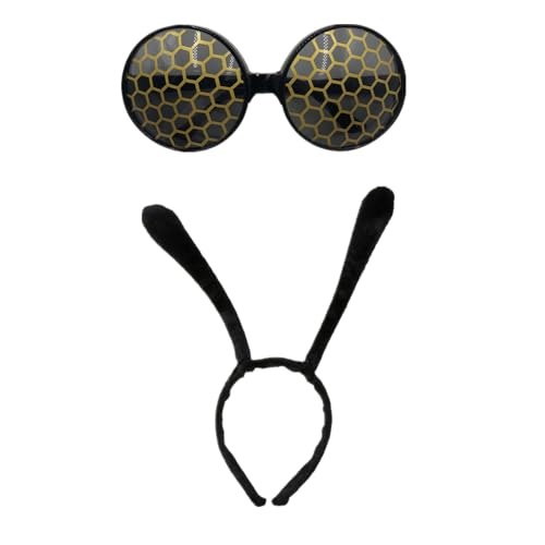 HUUiWAA Antenne Stirnband Tier Biene Tentakel Haar Band Flexible Party Bevorzugung Haar Reifen (Schwarz, eine Größe) von HUUiWAA