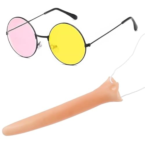 HUUiWAA Spamt0n Rosa & Gelb Runde Kreis Sonnenbrille Deltarune Cosplay Halloween Kostüm Brille Lange Nase Kostüm Set HUUiWAA Spamt0n Rosa & Gelb Runde Kreis Sonnenbrille Deltarune Cosplay Halloween Kostüm Brille Lange Nase Kostüm Set von HUUiWAA