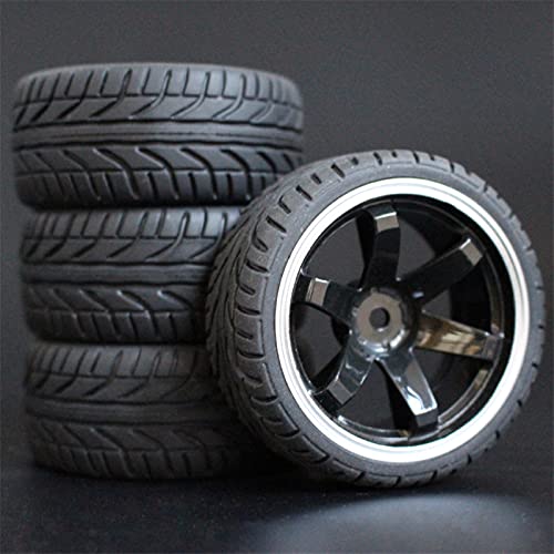 HUVNEXA 4 STÜCKE 1/10 Gummireifen RC Rennwagenreifen Auf Straßenfelge, for HSP, for HPI, RC Autoteil Durchmesser 65mm Reifen 94123-94122 RC-Autoreifen(701B-8002) von HUVNEXA