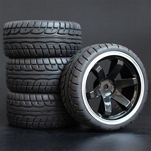 HUVNEXA 4 STÜCKE 1/10 Gummireifen RC Rennwagenreifen Auf Straßenfelge, for HSP, for HPI, RC Autoteil Durchmesser 65mm Reifen 94123-94122 RC-Autoreifen(701B-8003) von HUVNEXA