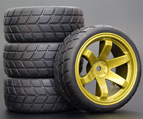 HUVNEXA 4 STÜCKE 1/10 Gummireifen RC Rennwagenreifen Auf Straßenfelge, for HSP, for HPI, RC Autoteil Durchmesser 65mm Reifen 94123-94122 RC-Autoreifen(705-6083) von HUVNEXA