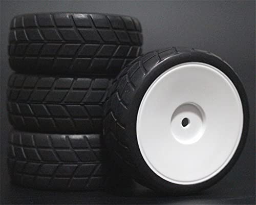 HUVNEXA 4 STÜCKE Gummireifen RC Rennwagenreifen Auf Straßenfelge, for HSP, for HPI, 1/10 RC Autoteil Durchmesser 65mm Reifen 94123-94122 RC-Autoreifen(901W-6083) von HUVNEXA