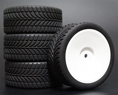 HUVNEXA 4 STÜCKE Gummireifen RC Rennwagenreifen Auf Straßenfelge, for HSP, for HPI, 1/10 RC Autoteil Durchmesser 65mm Reifen 94123-94122 RC-Autoreifen(901W-6085) von HUVNEXA