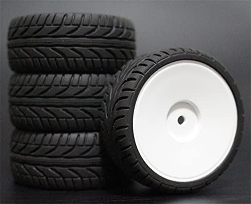 HUVNEXA 4 STÜCKE Gummireifen RC Rennwagenreifen Auf Straßenfelge, for HSP, for HPI, 1/10 RC Autoteil Durchmesser 65mm Reifen 94123-94122 RC-Autoreifen(901W-8002) von HUVNEXA