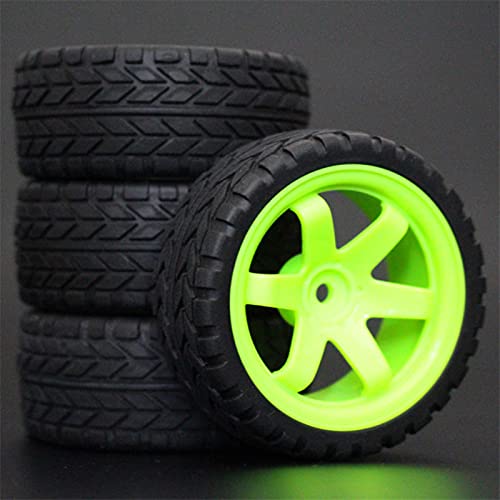 HUVNEXA 4 Stück 26 mm Gummi-RC-Reifen, Felgen, Hex 12, 1:10, for HSP, for HPI, Sprint 2 Drift RS4 On Road 4WD RC-Autoreifen(703-6017) von HUVNEXA