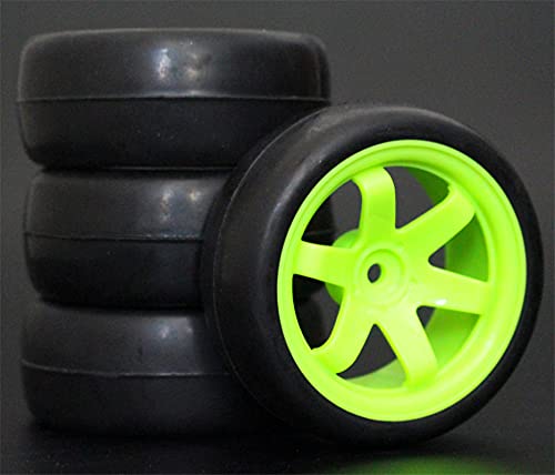 HUVNEXA 4 Stück 26 mm Gummi-RC-Reifen, Felgen, Hex 12, 1:10, for HSP, for HPI, Sprint 2 Drift RS4 On Road 4WD RC-Autoreifen(703-6018) von HUVNEXA