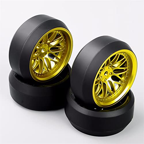 HUVNEXA 4 Teile/Satz Reifen und Felgen, for HSP, for HPI, RC-Drift-Automodellspielzeug im Maßstab 1/10 mit 6 mm Versatz und 12 mm Sechskant RC-Autoreifen von HUVNEXA