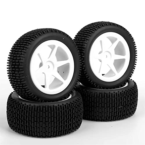 HUVNEXA 4 Teile/Satz Vorne Hinten Reifen Gummi Reifen Und Felgen Maßstab 1:10 RC Off-Road Buggy Auto Modell Spielzeug Mit 12mm Hex RC-Autoreifen von HUVNEXA