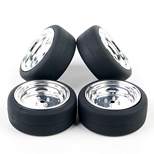 HUVNEXA 4 stücke Flache Drift Reifen Rad Und Felge Hub 1:10 On-Road Auto, for HSP, for HPI, Auto Modell RC-Autoreifen von HUVNEXA