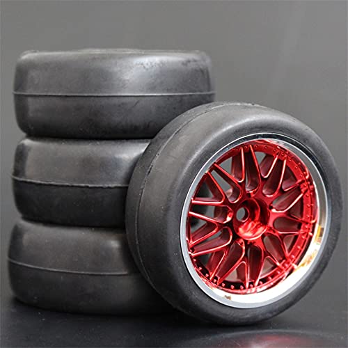 HUVNEXA 4 stücke Weiche Gummi Touring Reifen Reifen Felge 1/10 RC Auto RC-Autoreifen(1009-6018) von HUVNEXA