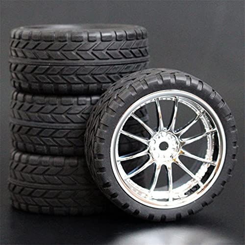 HUVNEXA 4 stücke Weiche Gummi Touring Reifen Reifen Felge 1/10 RC Auto RC-Autoreifen(6011-6017) von HUVNEXA
