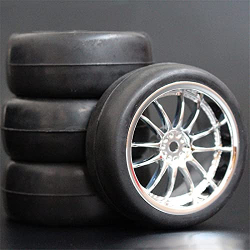 HUVNEXA 4 stücke Weiche Gummi Touring Reifen Reifen Felge 1/10 RC Auto RC-Autoreifen(6011-6018) von HUVNEXA