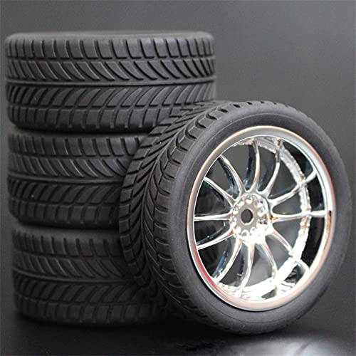 HUVNEXA 4 stücke Weiche Gummi Touring Reifen Reifen Felge 1/10 RC Auto RC-Autoreifen(6011-6085) von HUVNEXA