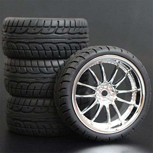 HUVNEXA 4 stücke Weiche Gummi Touring Reifen Reifen Felge 1/10 RC Auto RC-Autoreifen(6011-8003) von HUVNEXA
