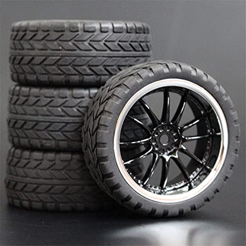 HUVNEXA 4 stücke Weiche Gummi Touring Reifen Reifen Felge 1/10 RC Auto RC-Autoreifen(6012-6017) von HUVNEXA