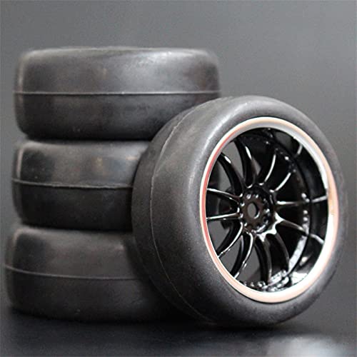 HUVNEXA 4 stücke Weiche Gummi Touring Reifen Reifen Felge 1/10 RC Auto RC-Autoreifen(6012-6018) von HUVNEXA