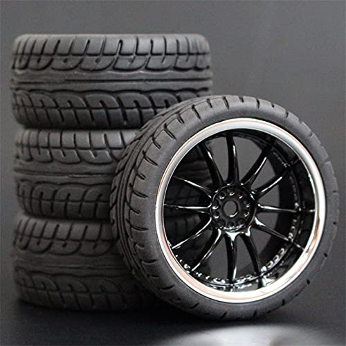 HUVNEXA 4 stücke Weiche Gummi Touring Reifen Reifen Felge 1/10 RC Auto RC-Autoreifen(6012-8003) von HUVNEXA