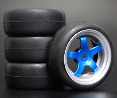 HUVNEXA 4 stücke Weiche Gummi Touring Reifen Reifen Felge 1/10 RC Auto RC-Autoreifen(9051-6018) von HUVNEXA