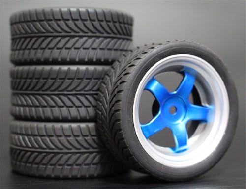 HUVNEXA 4 stücke Weiche Gummi Touring Reifen Reifen Felge 1/10 RC Auto RC-Autoreifen(9051-6085) von HUVNEXA