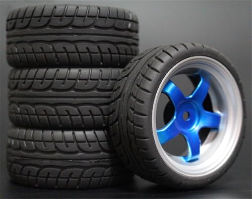 HUVNEXA 4 stücke Weiche Gummi Touring Reifen Reifen Felge 1/10 RC Auto RC-Autoreifen(9051-8003) von HUVNEXA