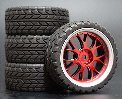 HUVNEXA 4 stücke Weiche Gummi Touring Reifen Reifen Felge 1/10 RC Auto RC-Autoreifen(9058-6017) von HUVNEXA