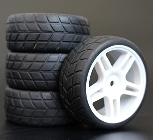 HUVNEXA 4 stücke Weiche Gummi Touring Reifen Reifen Felge 1/10 RC Auto RC-Autoreifen(905W-6083) von HUVNEXA