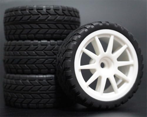 HUVNEXA 4 stücke Weiche Gummi Touring Reifen Reifen Felge 1/10 RC Auto RC-Autoreifen(910W-6017) von HUVNEXA