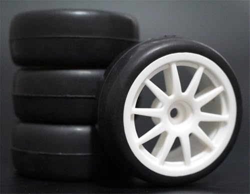 HUVNEXA 4 stücke Weiche Gummi Touring Reifen Reifen Felge 1/10 RC Auto RC-Autoreifen(910W-6018) von HUVNEXA