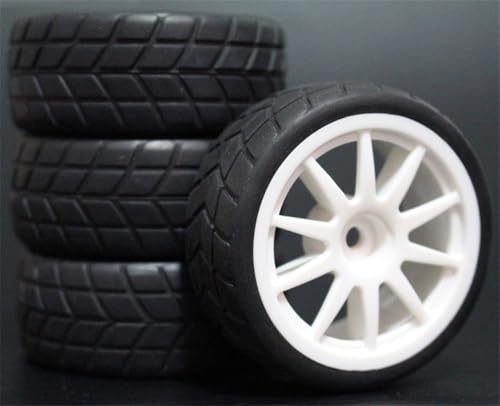 HUVNEXA 4 stücke Weiche Gummi Touring Reifen Reifen Felge 1/10 RC Auto RC-Autoreifen(910W-6083) von HUVNEXA