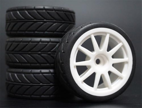 HUVNEXA 4 stücke Weiche Gummi Touring Reifen Reifen Felge 1/10 RC Auto RC-Autoreifen(910W-6086) von HUVNEXA