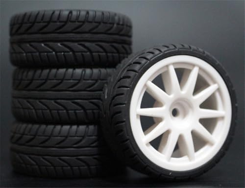 HUVNEXA 4 stücke Weiche Gummi Touring Reifen Reifen Felge 1/10 RC Auto RC-Autoreifen(910W-8002) von HUVNEXA