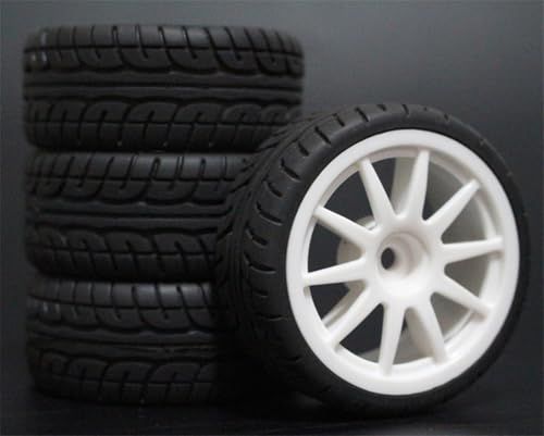 HUVNEXA 4 stücke Weiche Gummi Touring Reifen Reifen Felge 1/10 RC Auto RC-Autoreifen(910W-8003) von HUVNEXA