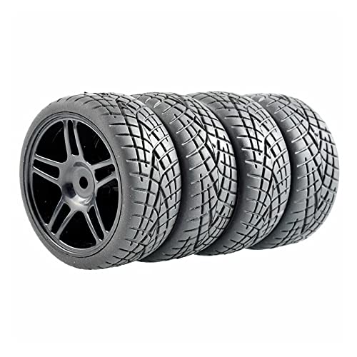 HUVNEXA 4-teiliges Gummireifen-ABS-Rad, for HSP, for HPI, 1:10 On-Road Car RC 905-8001 RC-Autoreifen(905B-8001) von HUVNEXA